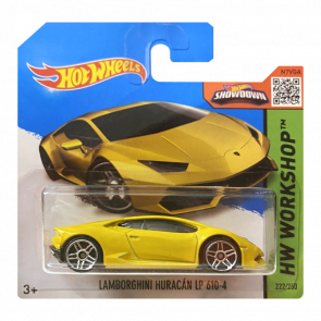 Машинка Базовая Hot Wheels Lamborghini Huracan LP 610-4 Workshop 1:64 CFH19 Yellow