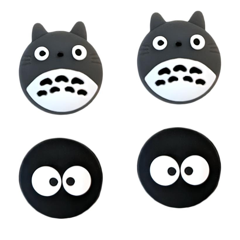 Накладки на Стіки 4шт RMC Cat & Eyes PlayStation Xbox Black Grey - Retromagaz