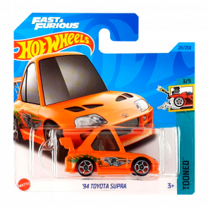 Машинка Базовая Hot Wheels Fast & Furious '94 Toyota Supra Tooned 1:64 HKG62 Orange