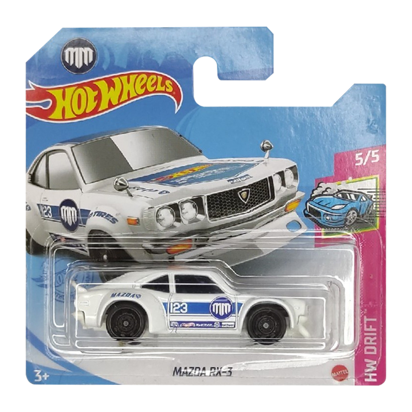 Машинка Базова Hot Wheels Mazda RX-3 Mad Mike Drift 1:64 GTB27 White - Retromagaz