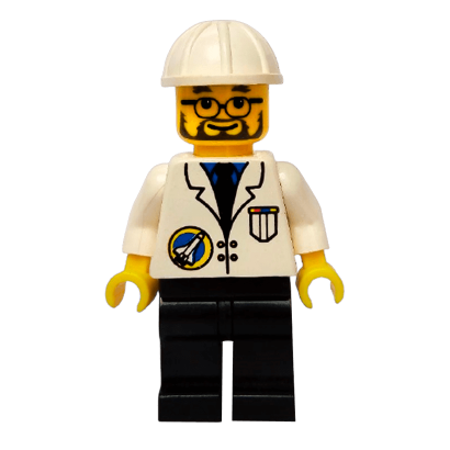Фігурка Lego Space Port 973px24 Scientist White Construction Helmet City spp011 Б/У - Retromagaz