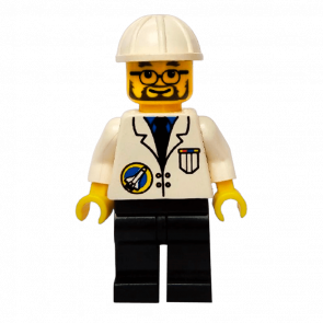 Фігурка Lego 973px24 Scientist White Construction Helmet City Space Port spp011 Б/У - Retromagaz
