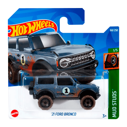 Машинка Базовая Hot Wheels '21 Ford Bronco Mud Studs HCT70 Blue Новый - Retromagaz
