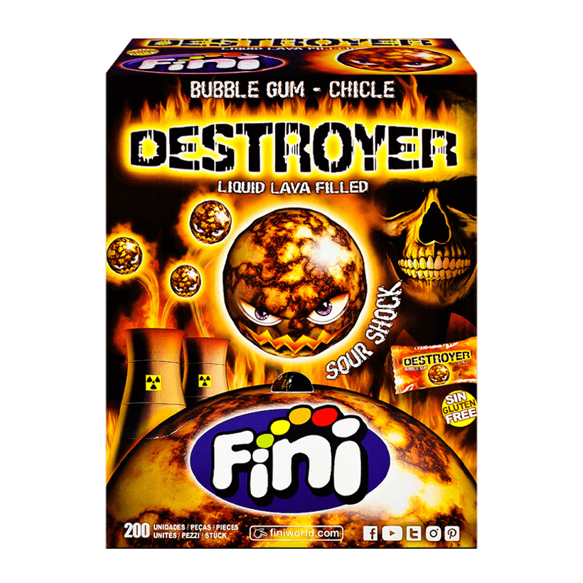 Набор Жевательная Резинка 100шт Fini Destroyer Gum 10g - Retromagaz