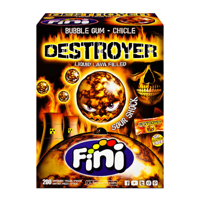 Набір Жувальна Гумка Fini Destroyer Gum Halloween 10g 100шт - Retromagaz