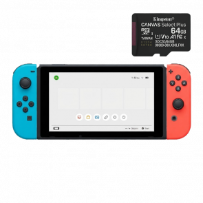 Набор Консоль Nintendo Switch HAC-001(-01) V2 32GB Blue Red Б/У + Карта UHS-I U3 V30 A1 SD Adapter 64GB - Retromagaz