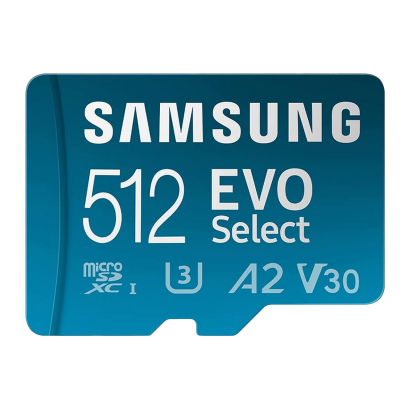 Карта Памяти Samsung Evo Select UHS-I U3 V30 A2 + SD Adapter 512GB - Retromagaz