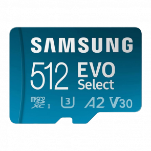 Карта Пам'яті Samsung EVOSelect UHS-I U3 V30 A2 + SD adapter microSDXC 512GB (MB-ME512KA) Blue Новий - Retromagaz