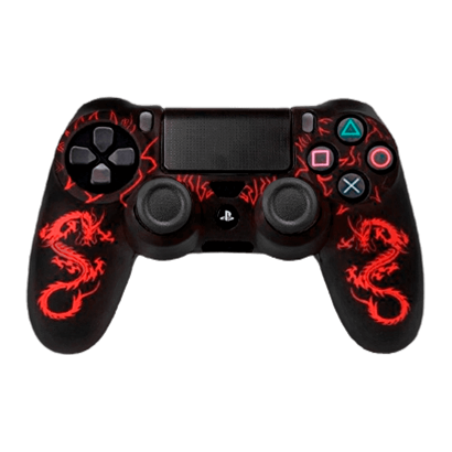Чохол Силіконовий RMC PlayStation 4 Chinese Dragon Red Black Новий - Retromagaz