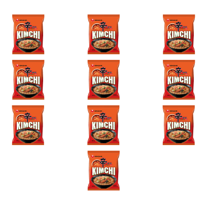 Набор Лапша 10шт Nongshim Kimchi Ramyun Острая 120g - Retromagaz