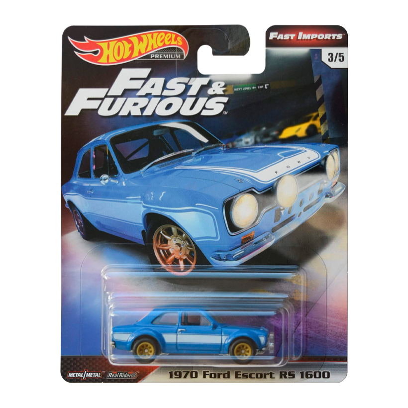 Машинка Premium Hot Wheels 1970 Ford Escort RS 1600 Fast & Furious 1:64 GBW80 Blue - Retromagaz