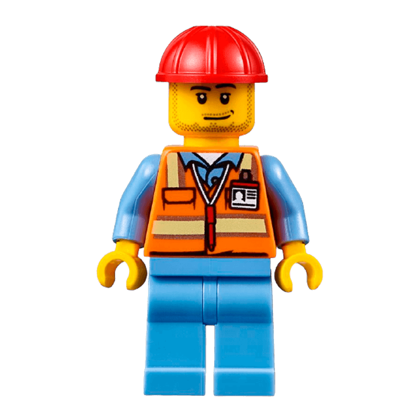 Фігурка Lego Airport 973pb2017 Orange Safety Vest with Reflective Stripes City air050 Б/У - Retromagaz