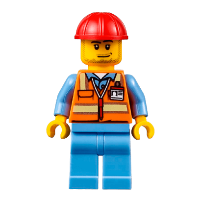 Фигурка Lego 973pb2017 Orange Safety Vest with Reflective Stripes City Airport air050 Б/У - Retromagaz