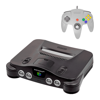 Набор Консоль Nintendo N64 FAT Europe Charcoal Grey Б/У + Геймпад Проводной Nintendo N64 NUS-005 Grey 1.8m Б/У - Retromagaz