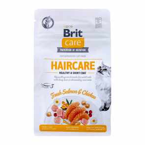 Сухий Корм Brit Care Haircare Healthy & Shiny Coat Курка Лосось для Котів для Шкіри та Шерсті 7kg - Retromagaz