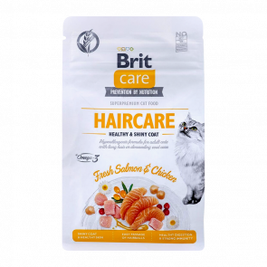 Сухой Корм Brit Care Haircare Healthy & Shiny Coat Курица Лосось для Кошек для Кожи и Шерсти 7kg