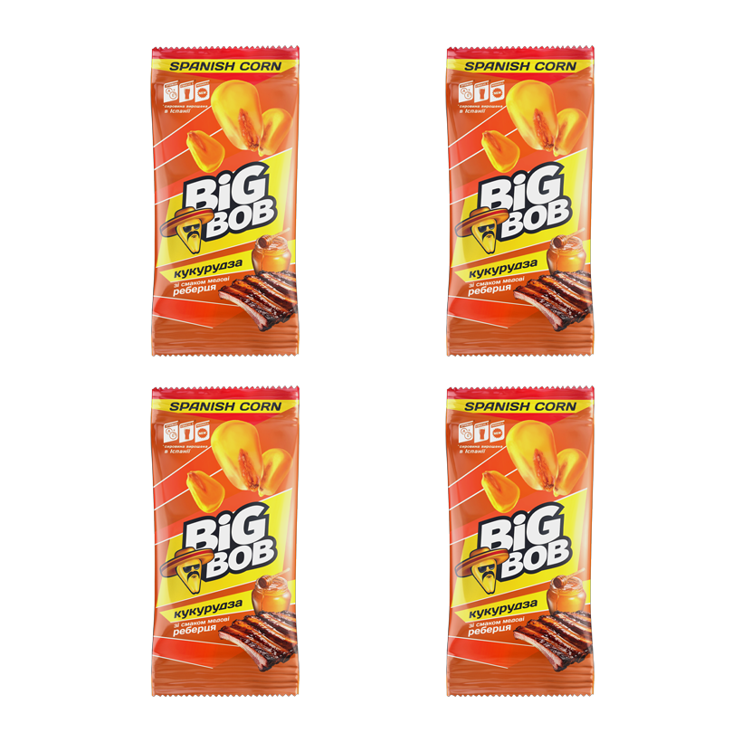 Набор Кукурудза  4штBig Bob Жареная со Вкусом Медовые Ребра 55g - Retromagaz