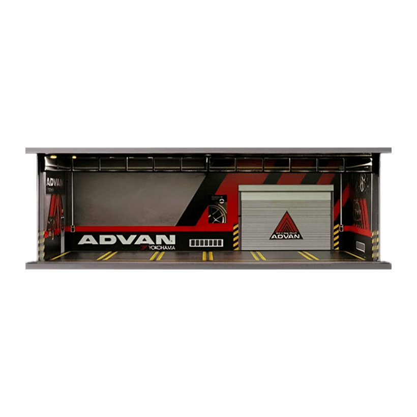 Діорама G-Fans Advan Garage Гараж з Підсвіткою 1:64 Grey - Retromagaz
