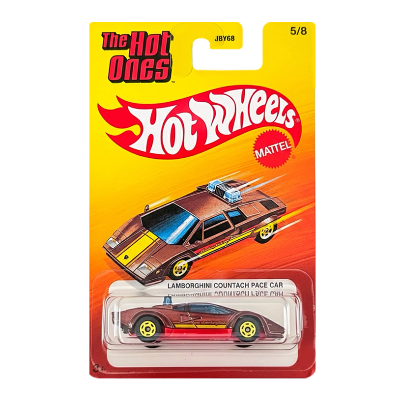 Тематическая Машинка Hot Wheels Lamborghini Countach Pace Car The Hot Ones 1:64 JKX52 Brown - Retromagaz