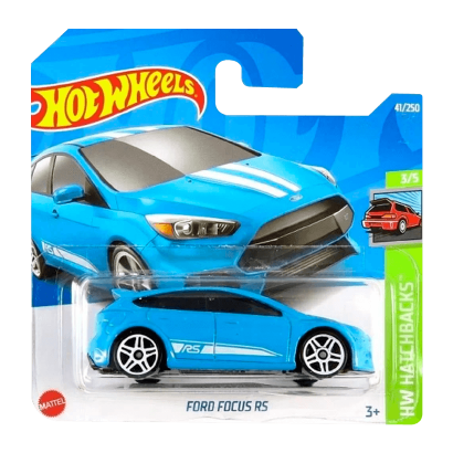 Машинка Базова Hot Wheels Ford Focus RS Hatchbacks 1:64 HCV28 Blue - Retromagaz