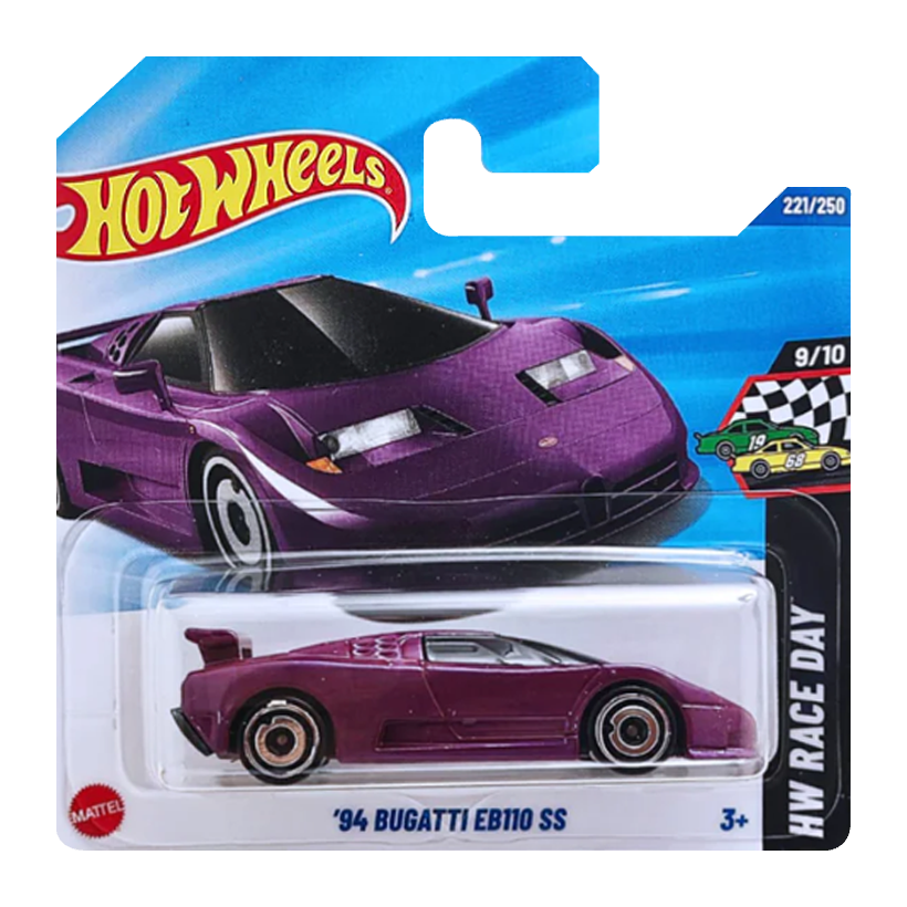 Машинка Базова Hot Wheels '94 Bugatti EB110 SS Race Day 1:64 JBB36 Purple - Retromagaz