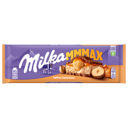 Шоколад Молочний Milka з Цілим Горіхом і Карамеллю 300g - Retromagaz