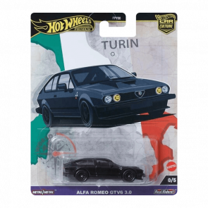 Машинка Premium Hot Wheels Alfa Romeo GTV6 3.0 Chase World Tour 1:64 HRV83 Black