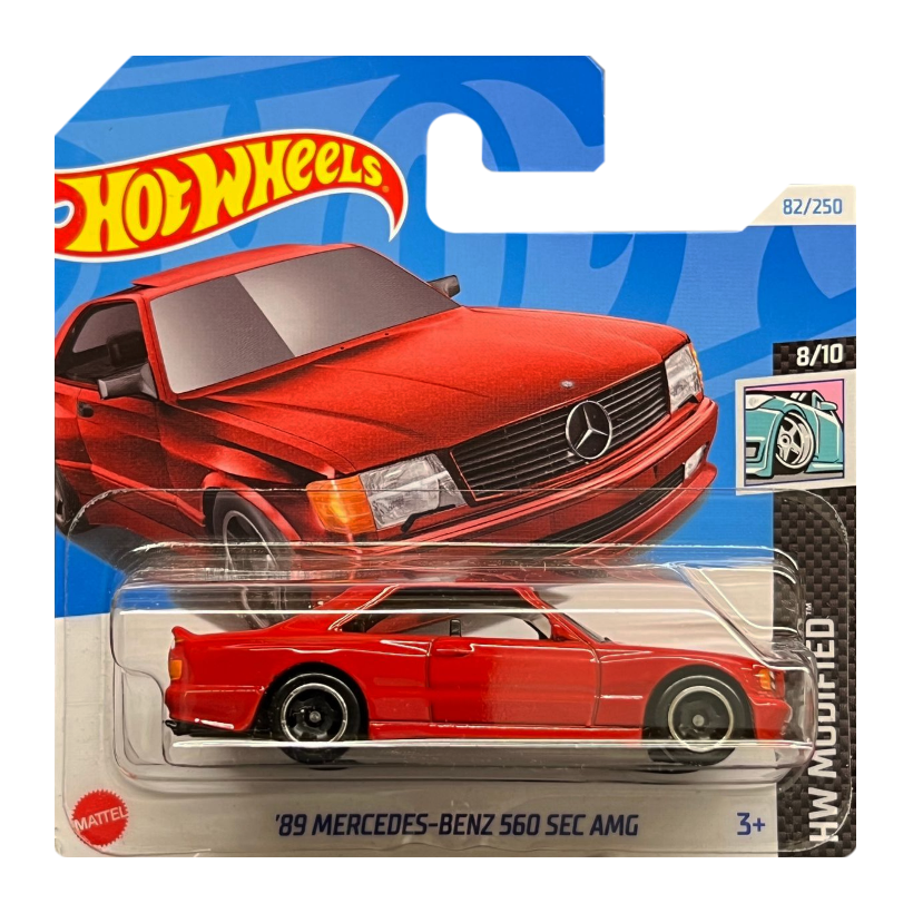 Машинка Базовая Hot Wheels '89 Mercedes-Benz 560 SEC AMG Modified 1:64 HTB70 Red - Retromagaz