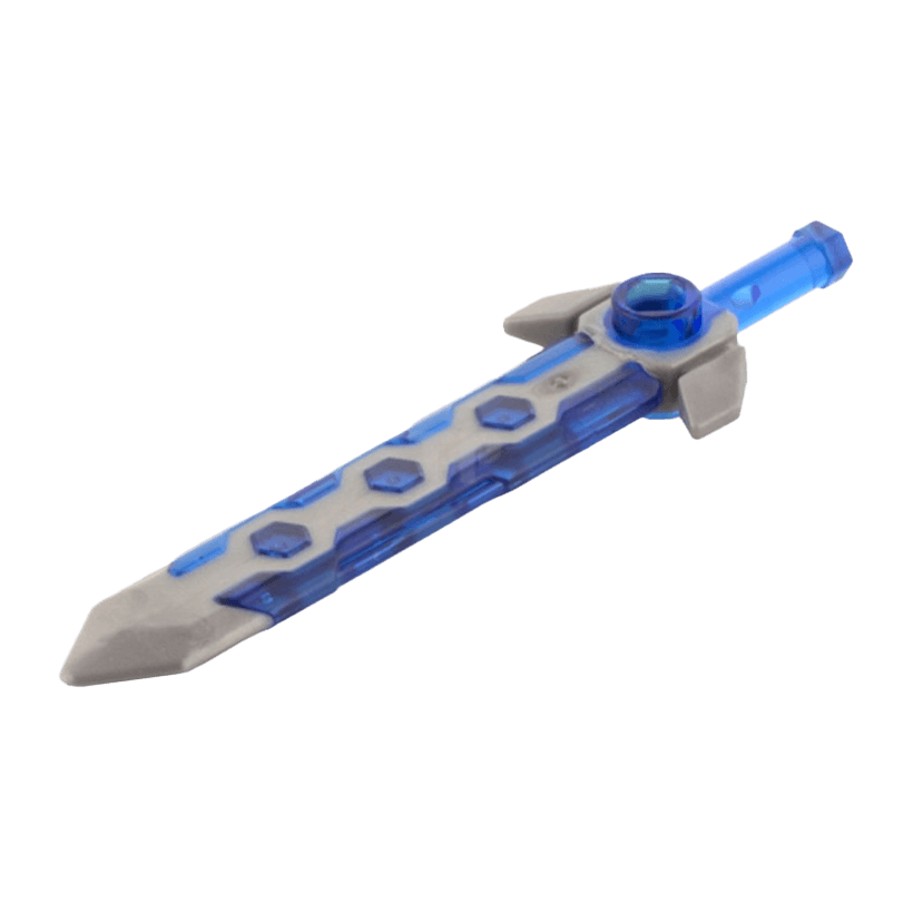 Оружие Lego Меч Long with Flat Silver Tip 24108pb01 6146848 Trans-Dark Blue Б/У - Retromagaz