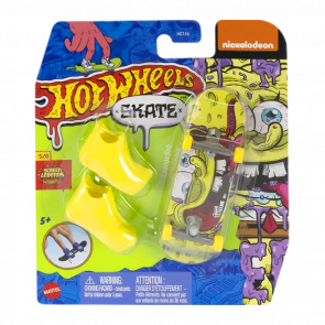 Скейт и Обувь для Пальчиков Hot Wheels SpongeBob 1:64 HVV67 Yellow