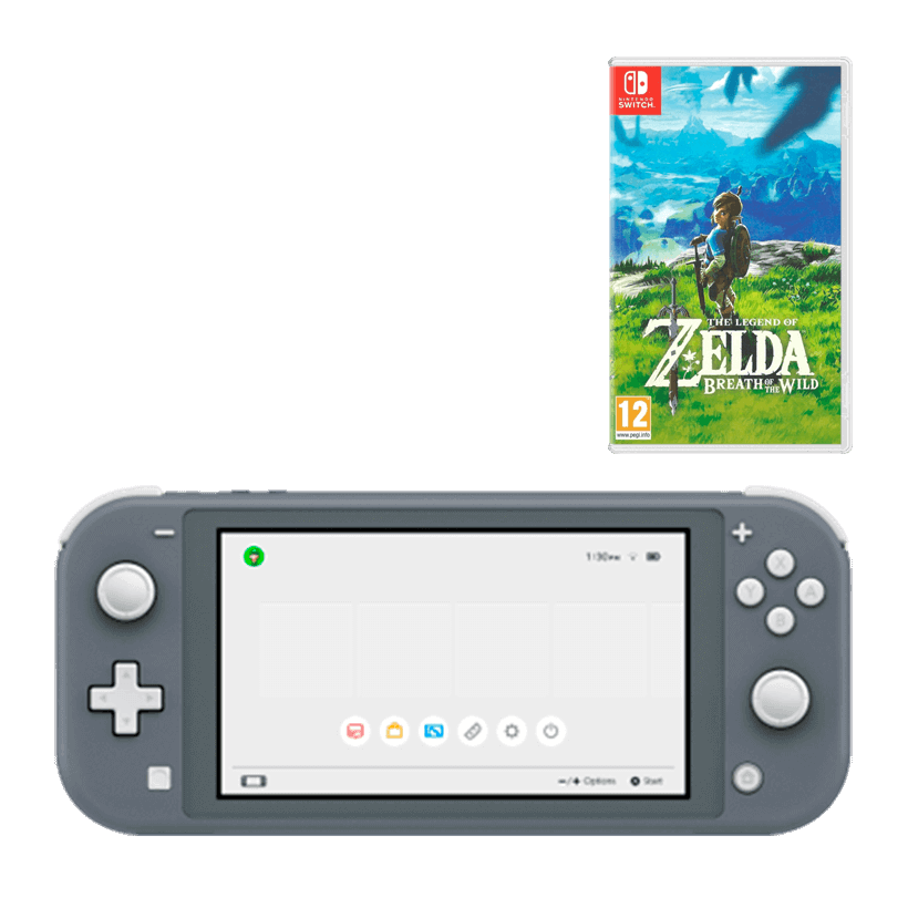 Набор Консоль Nintendo Switch Lite 32GB Grey Новый + Игра The Legend of Zelda Breath of The Wild Русская Озвучка - Retromagaz