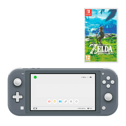Набор Консоль Nintendo Switch Lite 32GB Grey Новый  + Игра The Legend of Zelda Breath of The Wild Русская Озвучка - Retromagaz