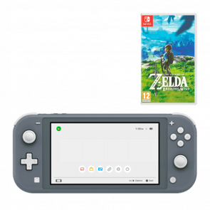 Набір Консоль Nintendo Switch Lite 32GB Grey Новий  + Гра The Legend of Zelda Breath of The Wild Російська Озвучка - Retromagaz