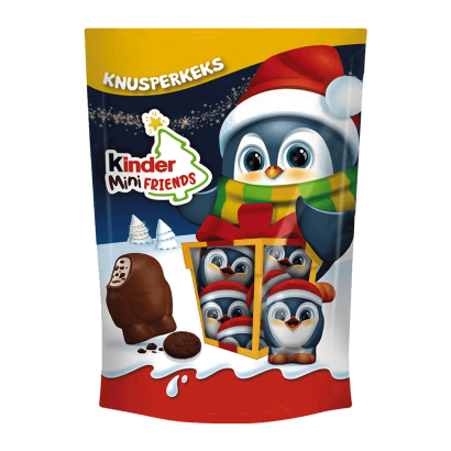 Цукерки Kinder Шоколадні Mini Friends Penguin з Хрустким Печивом 122g - Retromagaz