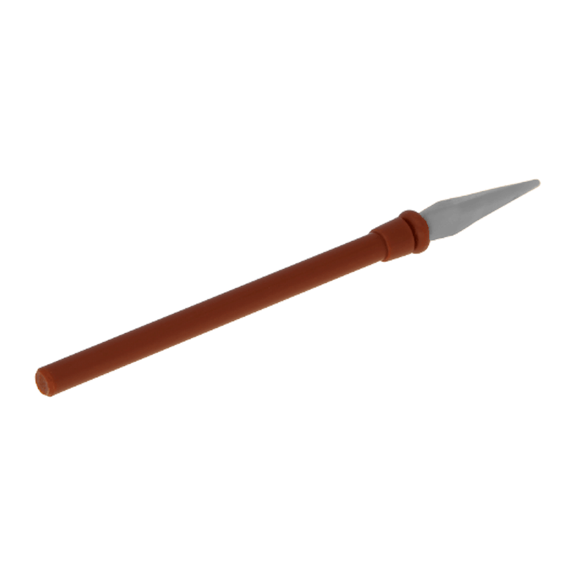 Оружие Lego Копье Pike Elaborate with Flat Silver Tip 90391pb03 6199199 Reddish Brown Б/У - Retromagaz