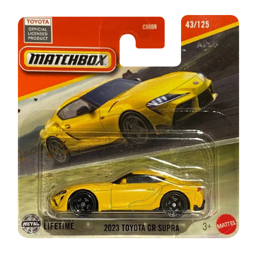 Машинка Большой Город Matchbox 2023 Toyota GR Supra Road Trip 1:64 JBR62 Yellow - Retromagaz
