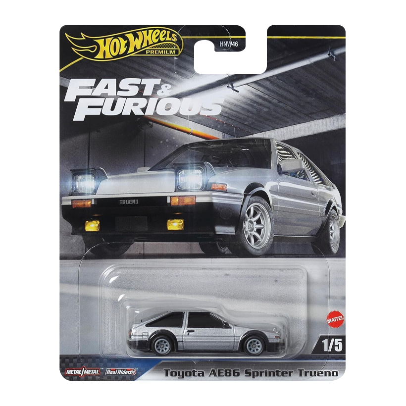 Машинка Premium Hot Wheels Toyota AE86 Sprinter Trueno Fast & Furious 1:64 HVR61 Grey - Retromagaz