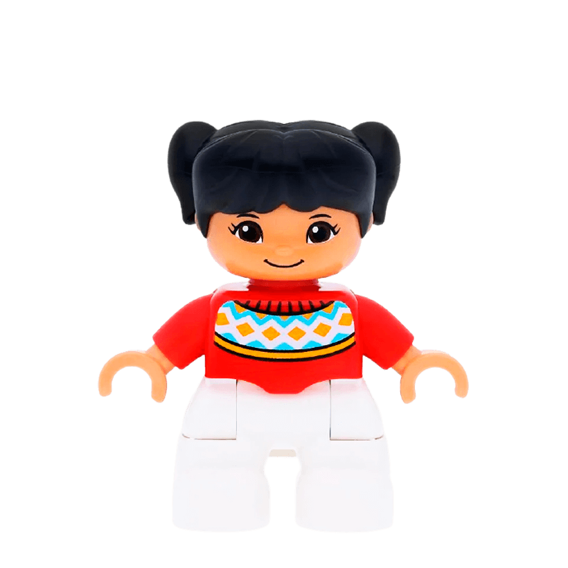 Фігурка Lego Girl White Legs Red Fair Isle Sweater Duplo 47205pb052 Б/У - Retromagaz