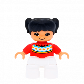 Фігурка Lego Girl White Legs Red Fair Isle Sweater Duplo 47205pb052 Б/У