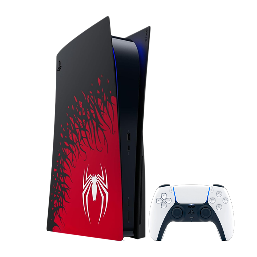 Набор Консоль Sony PlayStation 5 Blu-ray Spider-Man 2 Limited Edition 825GB Red Black Б/У  + Геймпад Беспроводной DualSense White - Retromagaz