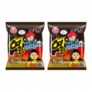 Набір Снеки 2шт Ottogi Squid Game (Гра в Кальмара) Ramen Гостра 90g Набір Снеки 2шт Ottogi Squid Game (Гра в Кальмара) Ramen Гостра 90g - Retromagaz
