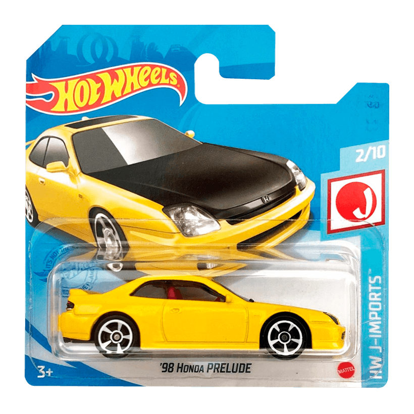 Машинка Базовая Hot Wheels '98 Honda Prelude J-Imports 1:64 GTB05 Yellow - Retromagaz