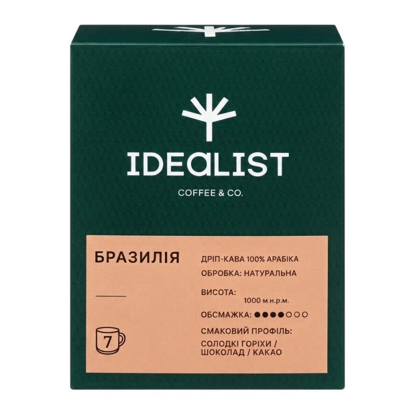 Дрип-кофе Idealist Coffee Co Бразилия 7 Дрипов 84g - Retromagaz