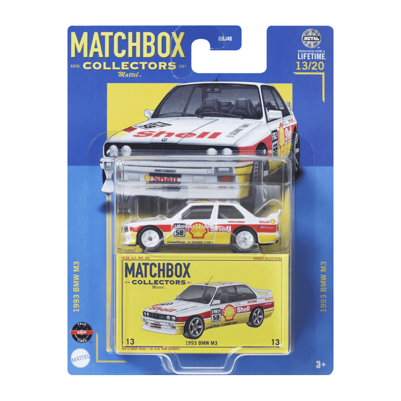 Машинка Premium Matchbox 1993 BMW E30 M3 Shell Collectors 1:64 HVW08 White - Retromagaz