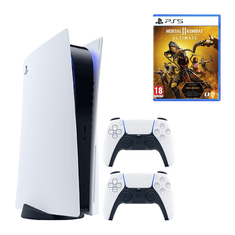 Набір Консоль Sony PlayStation 5 Blu-ray 825GB White Б/У  + Геймпад Бездротовий DualSense + Гра Mortal Kombat 11 Ultimate Edition Російські Субтитри - Retromagaz