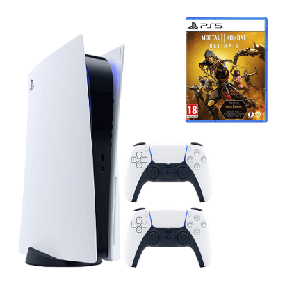 Набір Консоль Sony PlayStation 5 Blu-ray 825GB White Б/У  + Гра Mortal Kombat 11 Ultimate Edition Російські Субтитри + Геймпад Бездротовий DualSense - Retromagaz