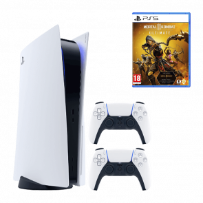 Набір Консоль Sony PlayStation 5 Blu-ray 825GB White Б/У  + Гра Mortal Kombat 11 Ultimate Edition Російські Субтитри + Геймпад Бездротовий DualSense