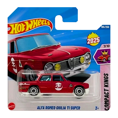 Машинка Базовая Hot Wheels Alfa Romeo Giulia TI Super Compact Kings 1:64 HYW40 Red - Retromagaz