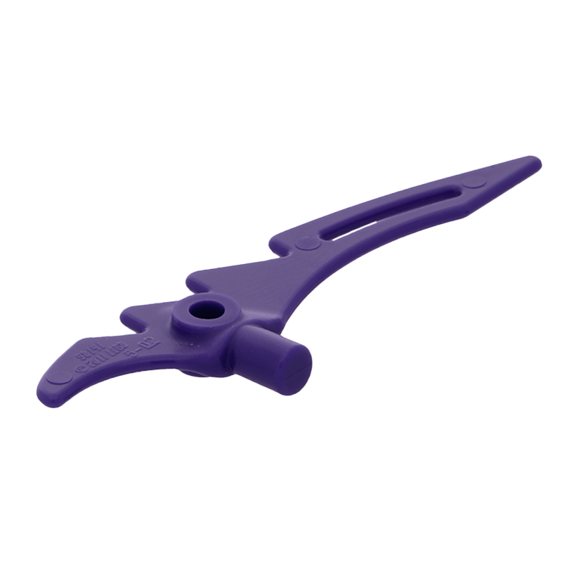 Зброя 20шт Lego Сокира Crescent Blade Serrated with Bar 98141 4651825 Dark Purple Б/У - Retromagaz
