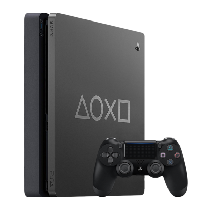 Набор Консоль Sony PlayStation 4 Slim Days of Play Limited Edition 1TB Grey Б/У  + Геймпад Беспроводной DualShock 4 Version 2 Black - Retromagaz